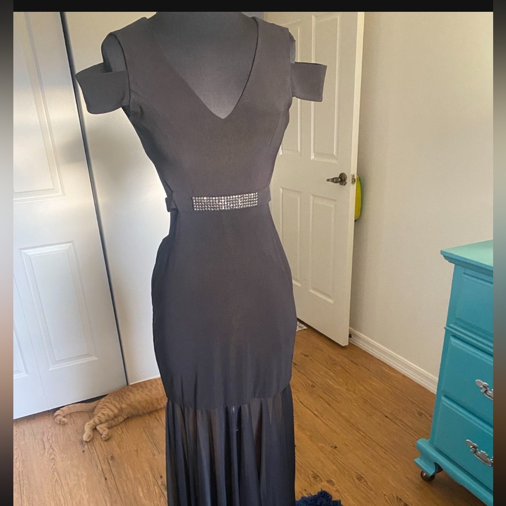 Black Straight Gown with Cutouts - Size 3/4 similar design to BCBG